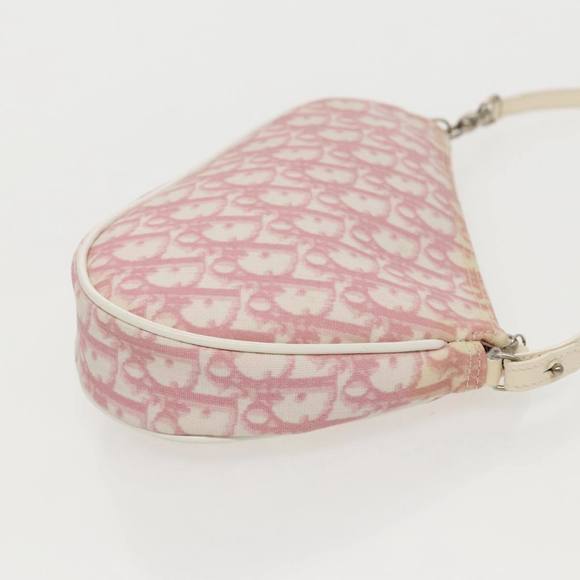 Christian Dior Saddle Pouch Trotter Canvas Pouch Pink Auth 95391 - Picture 4 of 16